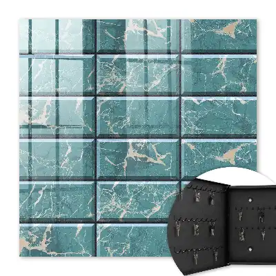 Decorative key box Turquoise marble tiles