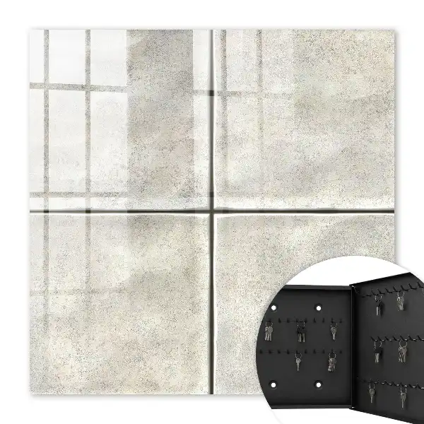 Wall mounted key cabinet Beige tiles in subtle tones