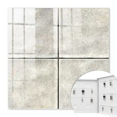 Wall mounted key cabinet Beige tiles in subtle tones