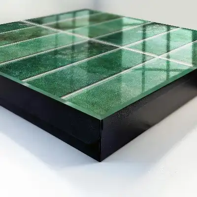 Decorative key box Green pattern of elegant rectangles