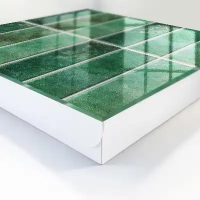 Decorative key box Green pattern of elegant rectangles