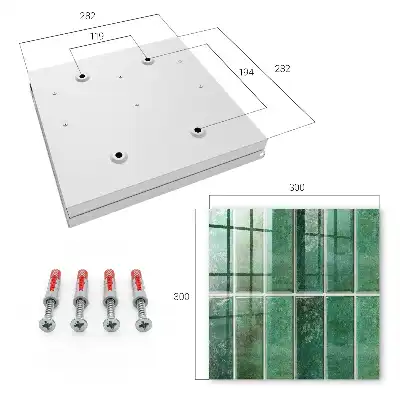 Decorative key box Green pattern of elegant rectangles