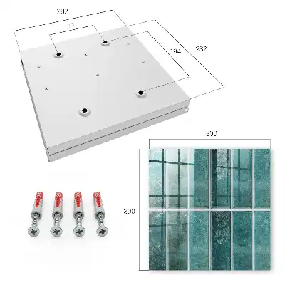 Wall mounted key cabinet Turquoise tiles enrich the space