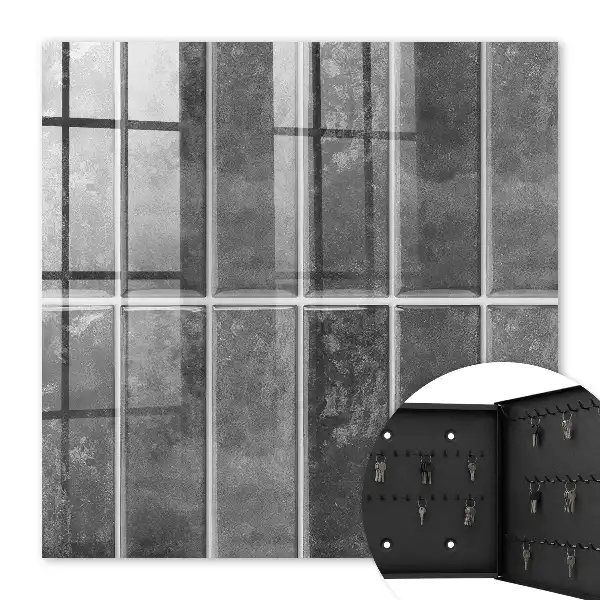 Key cabinet Gray tiles emphasizing modernity