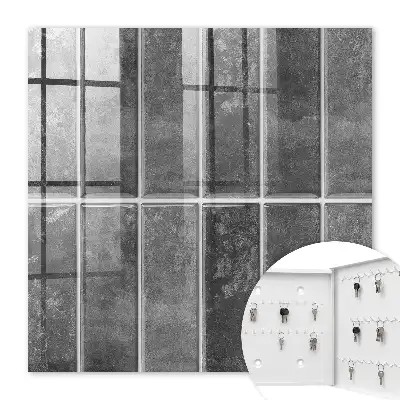 Key cabinet Gray tiles emphasizing modernity