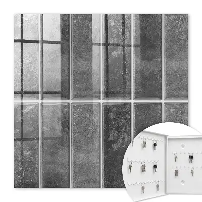 Key cabinet Gray tiles emphasizing modernity