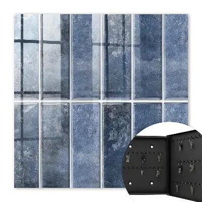 Key box for home Blue tiles in a geometric arrangement