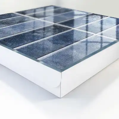 Key box for home Blue tiles in a geometric arrangement