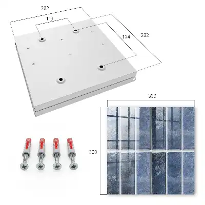 Key box for home Blue tiles in a geometric arrangement
