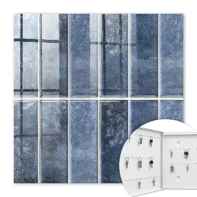 Key box for home Blue tiles in a geometric arrangement