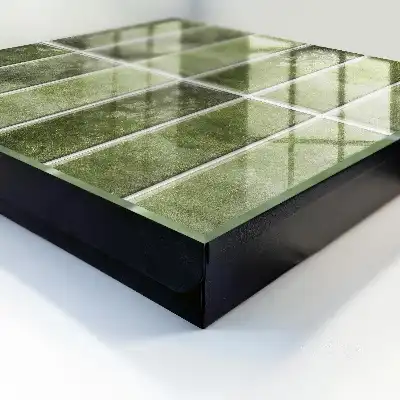 Decorative key box Green tiles in various shades