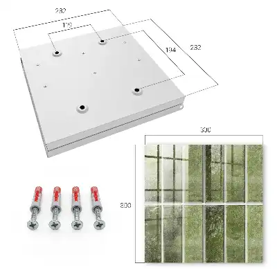 Decorative key box Green tiles in various shades