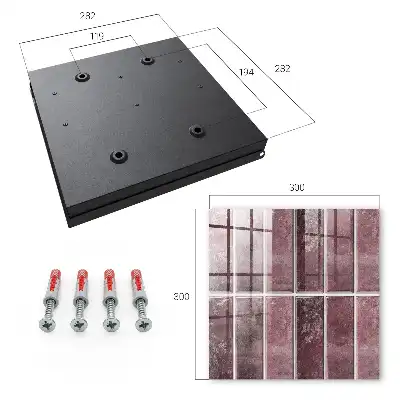 Wall mounted key cabinet Burgundy tiles with an elegant texture