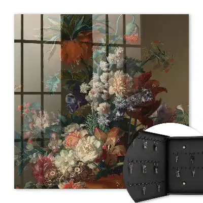 Wall mounted key box A classic floral arrangement bouquet