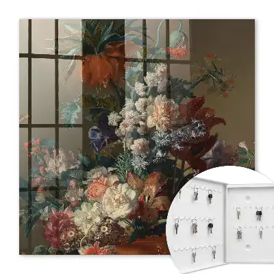 Wall mounted key box A classic floral arrangement bouquet