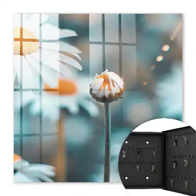 Wall mounted key cabinet Floral lightness blurred background