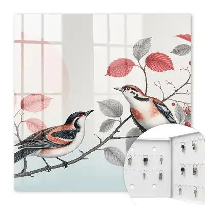 Decorative key box Birds nature pastel background