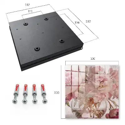 Wall mounted key box Romantic flowers in a clear vase