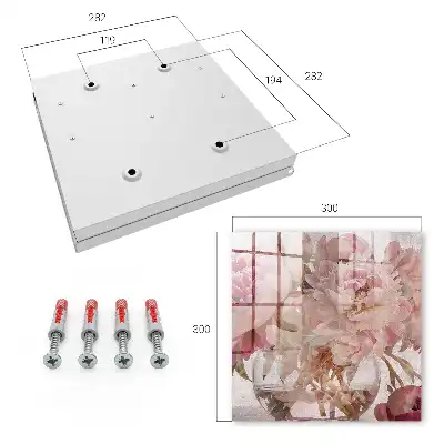 Wall mounted key box Romantic flowers in a clear vase