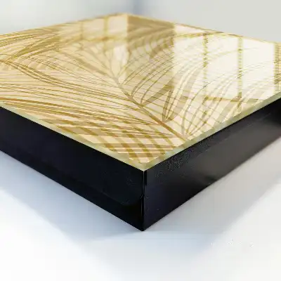 Wall mounted key box Leaves of nature in beige tones