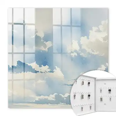 Decorative key box Cloudy sky in shades of blue