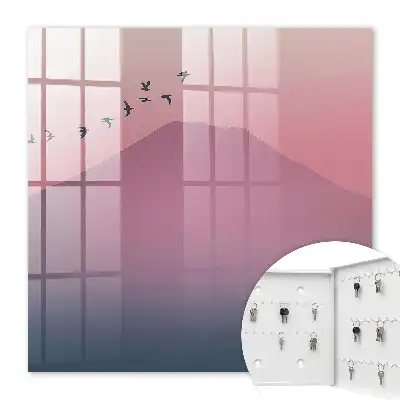 Key box for home Peaceful nature in a pink sky