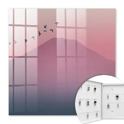 Key box for home Peaceful nature in a pink sky