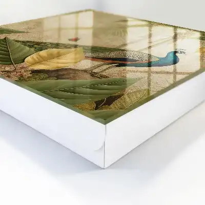 Wall mounted key box Exotic landscape of foliage plants