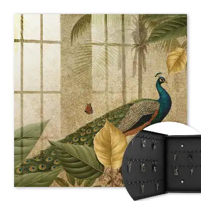 Wall mounted key box Exotic landscape of foliage plants