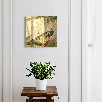 Wall mounted key box Exotic landscape of foliage plants