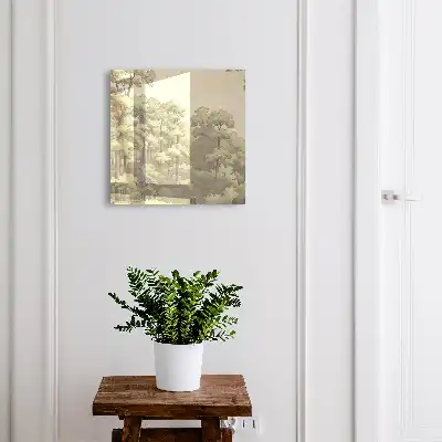 Key cabinet Green forest with a small cottage