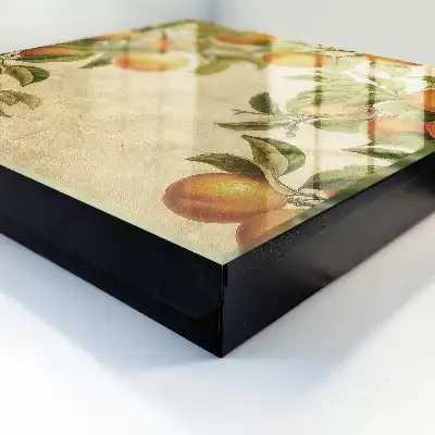 Wall mounted key box Oranges in the bright nature background