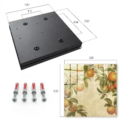 Wall mounted key box Oranges in the bright nature background
