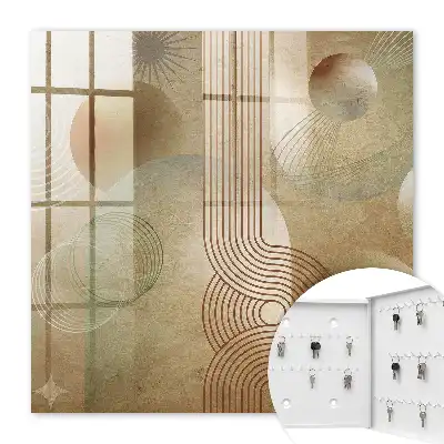 Decorative key box Geometric forms in earthy tones