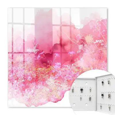 Wall mounted key box A floral landscape with a light atmosphere