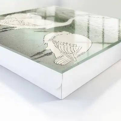 Wall mounted key box Herons and delicate grasses