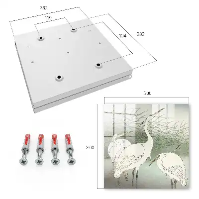 Wall mounted key box Herons and delicate grasses