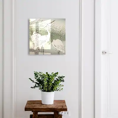 Wall mounted key box Herons and delicate grasses