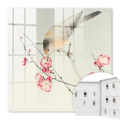 Key box for home Bird flowers subtle style