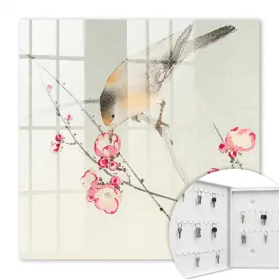 Key box for home Bird flowers subtle style