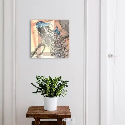Decorative key box Peacock beauty in pastel background