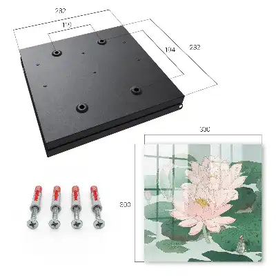 Wall mounted key cabinet Green leaf water lilies