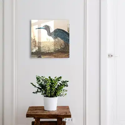 Wall mounted key box An exotic bird full of vegetation