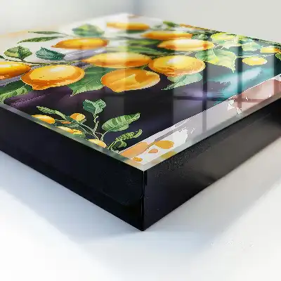 Decorative key box Lemon charm with green leaves