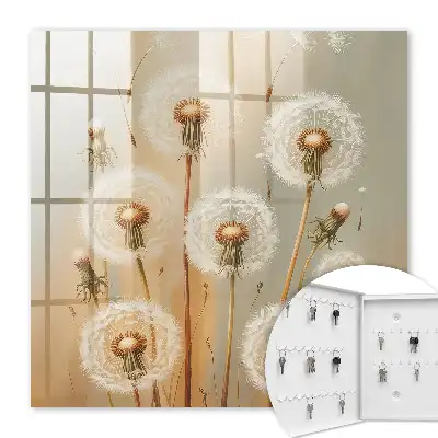 Key cabinet Dandelions the beauty of beige and white