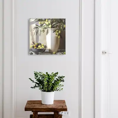 Decorative key box Olive nature contrasting with white