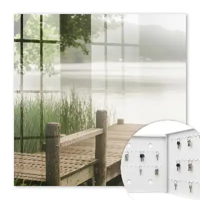 Wall mounted key box Lake peace surrounded by greenery
