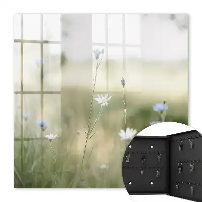 Decorative key box Delicate flowers of blurred nature
