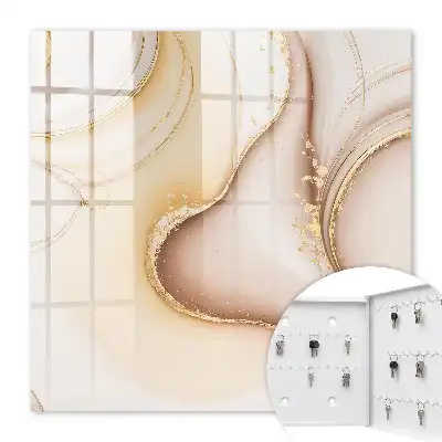 Key cabinet Beige waves brown gray