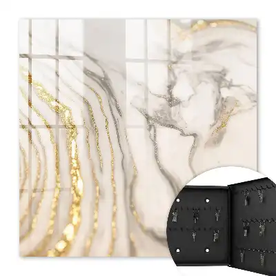 Key box for home Marble veins with yellow lines